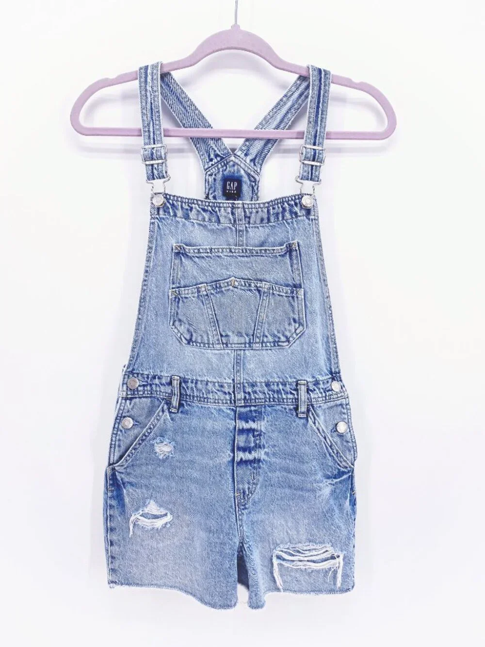 Girls' Gap 100% Cotton Distressed Shortalls